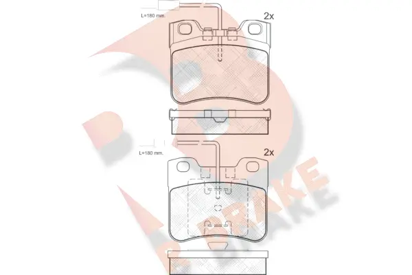 Kit de plaquettes de frein, frein à disque R BRAKE RB0788-203