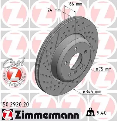 Disque de frein ZIMMERMANN 150.2920.20