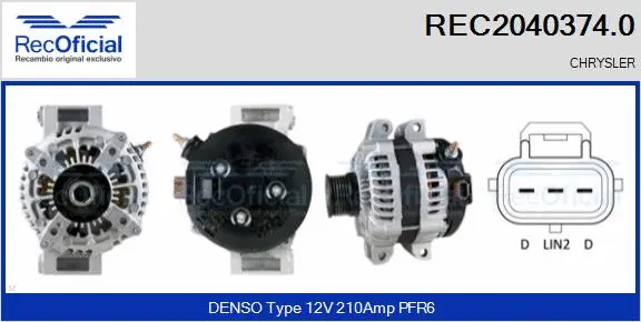 Alternateur RECOFICIAL REC2040374.0