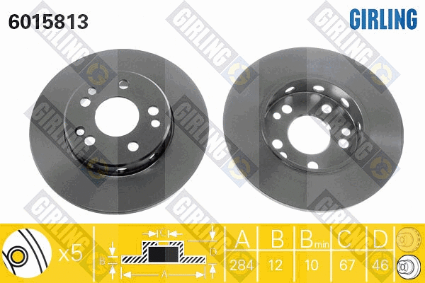 Disque de frein GIRLING 6015813