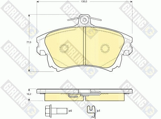 Kit de plaquettes de frein, frein à disque GIRLING 6133891
