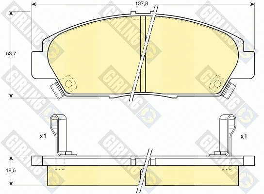 Kit de plaquettes de frein, frein à disque GIRLING 6110619