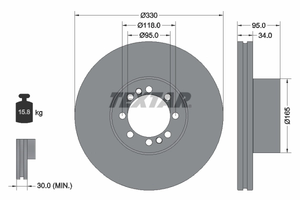 Disque de frein TEXTAR 93276200