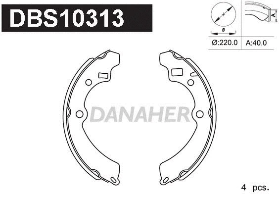 Jeu de mâchoires de frein DANAHER DBS10313