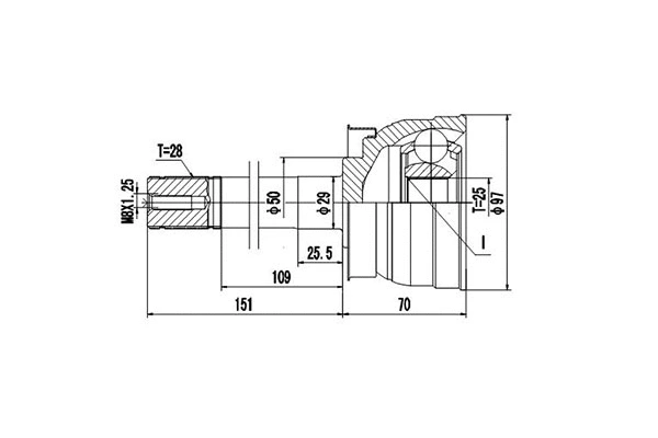 Jeu de joints, arbre de transmission DYNAMATRIX DCV841100