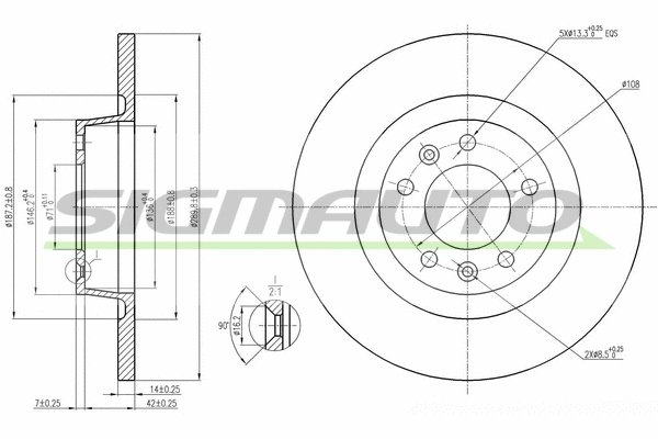 Disque de frein SIGMAUTO DBB602S