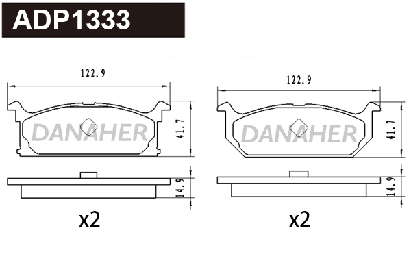 Kit de plaquettes de frein, frein à disque DANAHER ADP1333
