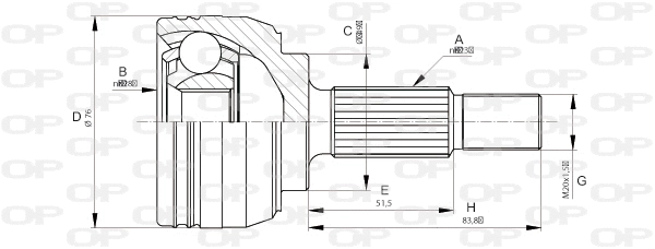 Jeu de joints, arbre de transmission OPEN PARTS CVJ5662.10