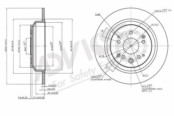 Disque de frein ADVICS-SEA C6R251
