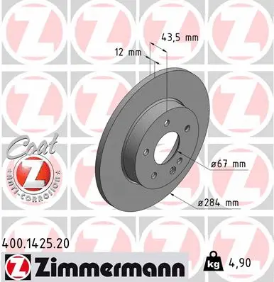Disque de frein ZIMMERMANN 400.1425.20