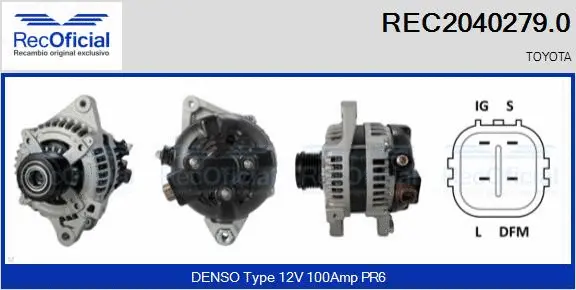 Alternateur RECOFICIAL REC2040279.0