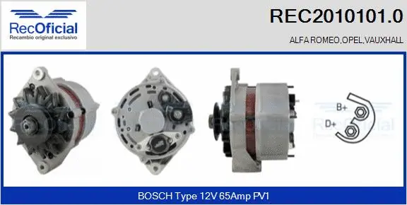 Alternateur RECOFICIAL REC2010101.0