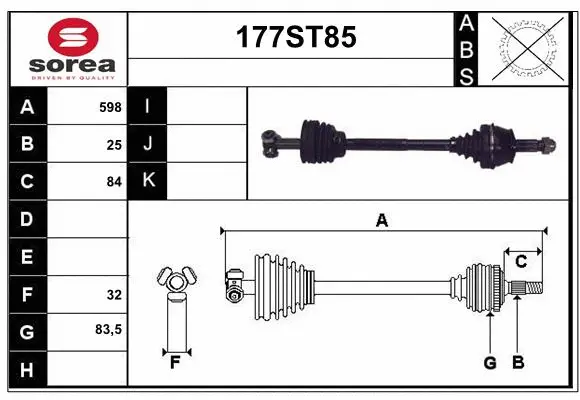 Arbre de transmission STARTCAR 177ST85