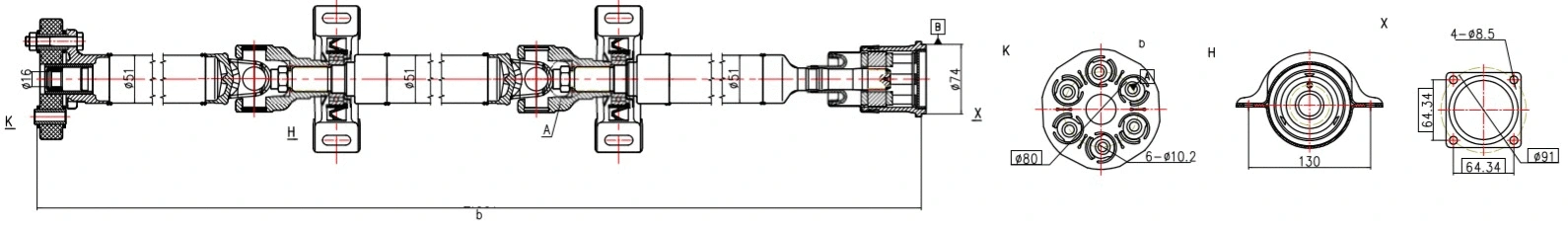 Arbre de transmission, entraînement essieux SERCORE 32130