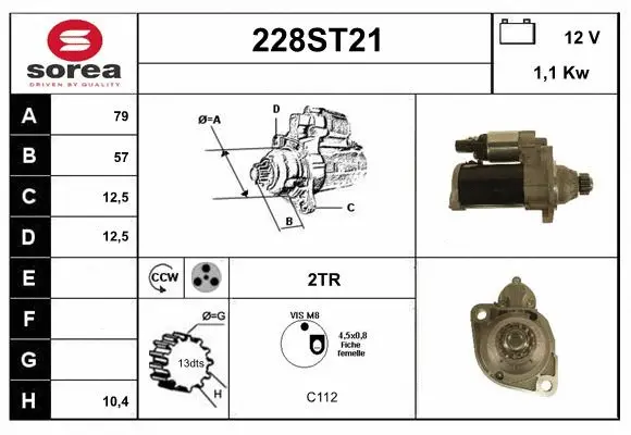 Démarreur STARTCAR 228ST21