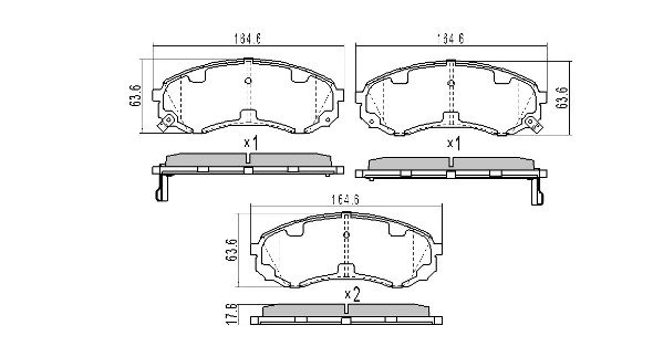 Kit de plaquettes de frein, frein à disque FREMAX FBP-1711