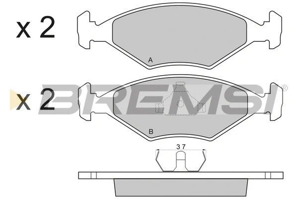 Kit de plaquettes de frein, frein à disque BREMSI BP2822