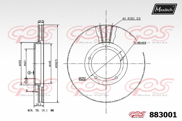 Disque de frein MAXTECH 883001