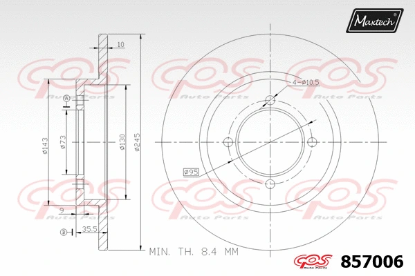 Disque de frein MAXTECH 857006