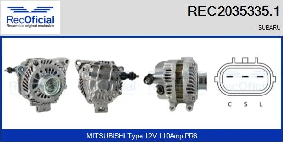 Alternateur RECOFICIAL REC2035335.1