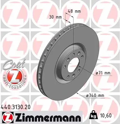 Disque de frein ZIMMERMANN 440.3130.20