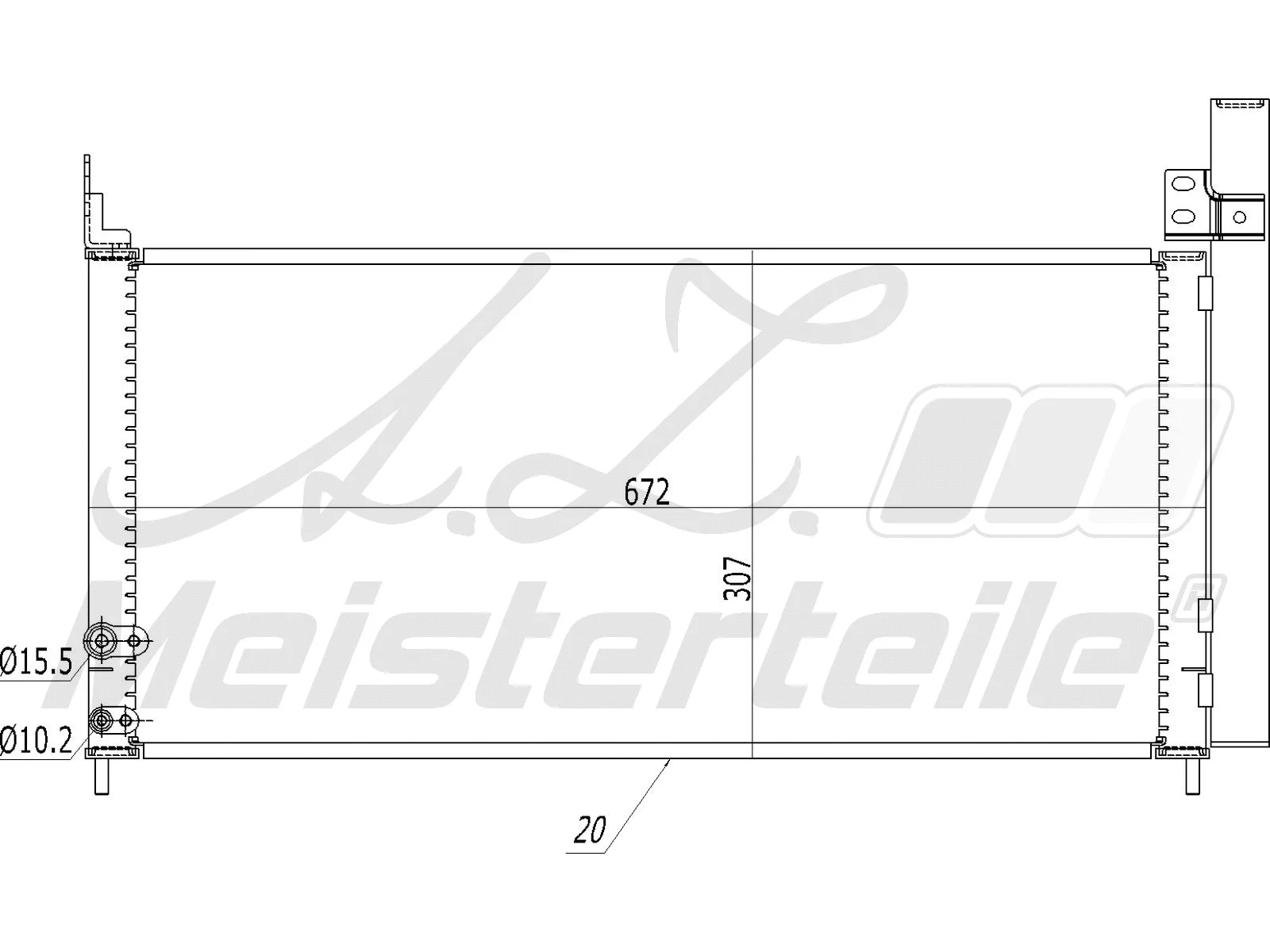 Condenseur, climatisation A.Z. Meisterteile AZMT-45-030-1486
