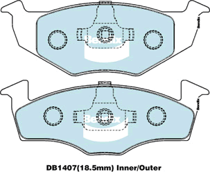 Kit de plaquettes de frein, frein à disque BENDIX-SEA DB1407 GCT