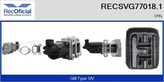 Vanne EGR RECOFICIAL RECSVG77018.1