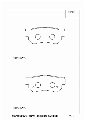 Kit de plaquettes de frein, frein à disque ASIMCO KD0203S