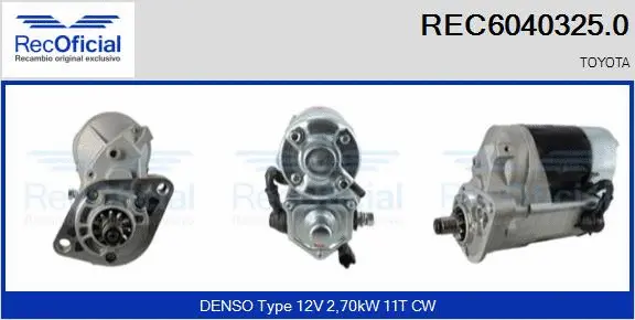 Démarreur RECOFICIAL REC6040325.0