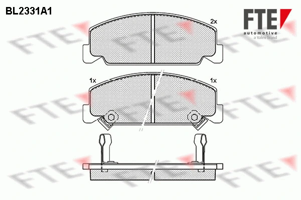 Kit de plaquettes de frein, frein à disque FTE 9011076