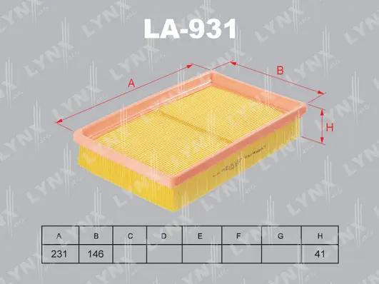 Filtre à air LYNXAUTO LA-931
