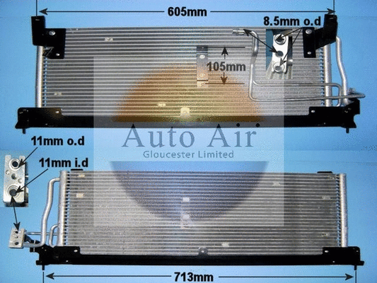 Condenseur, climatisation AUTO AIR GLOUCESTER 16-1243