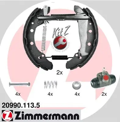 Jeu de mâchoires de frein ZIMMERMANN 20990.113.5