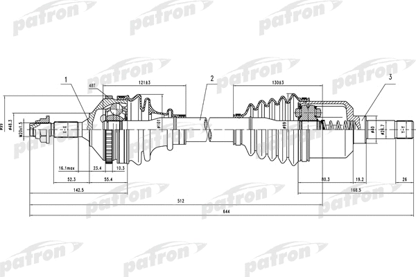 Arbre de transmission PATRON PDS0389