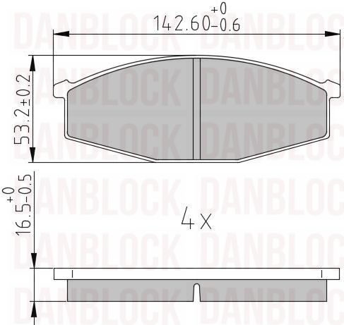 Kit de plaquettes de frein, frein à disque DANBLOCK DB 510055