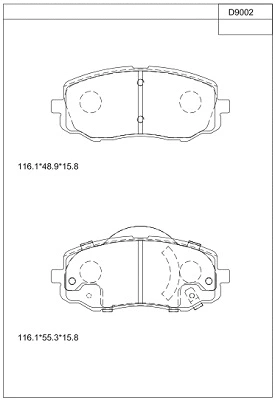 Kit de plaquettes de frein, frein à disque ASIMCO KD9002