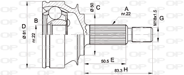 Jeu de joints, arbre de transmission OPEN PARTS CVJ5267.10