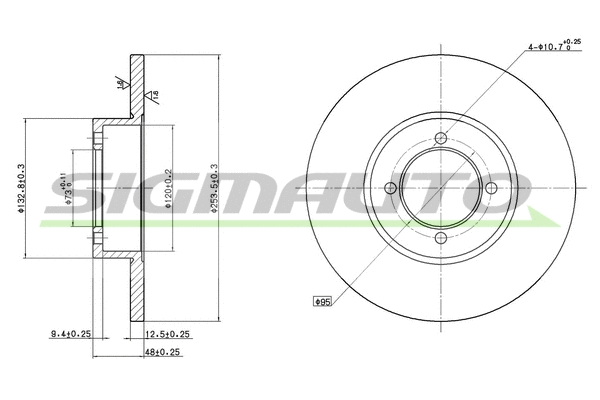 Disque de frein SIGMAUTO DBA541S