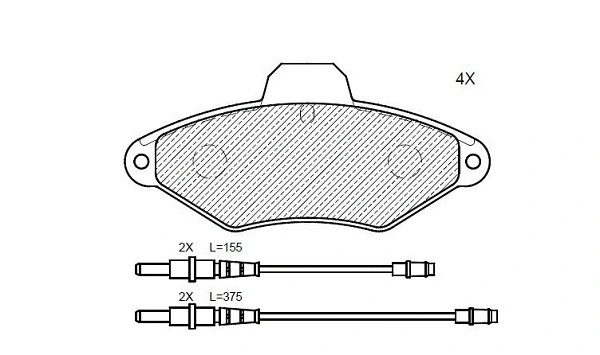 Kit de plaquettes de frein, frein à disque KLAXCAR FRANCE 24807z