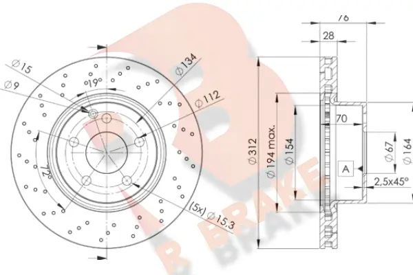Disque de frein R BRAKE 78RBD23054
