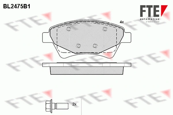 Kit de plaquettes de frein, frein à disque FTE 9010756
