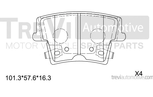 Kit de plaquettes de frein, frein à disque TREVI AUTOMOTIVE PF1326