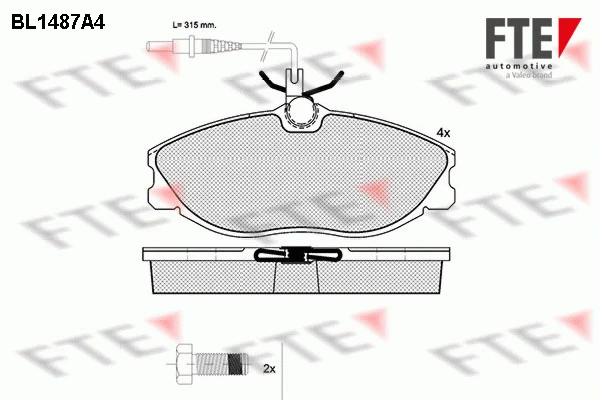 Kit de plaquettes de frein, frein à disque FTE 9010219