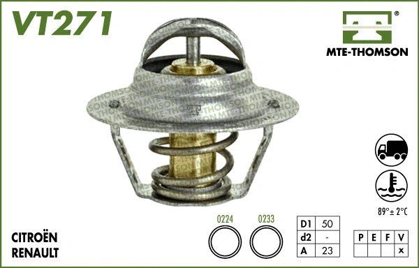 Thermostat, liquide de refroidissement MTE-THOMSON VT271.89