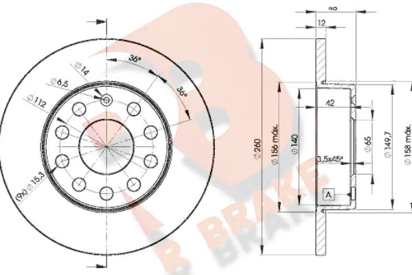 Disque de frein R BRAKE 78RBD25310