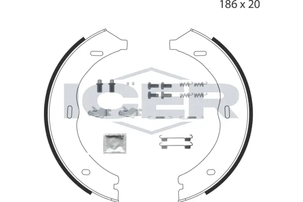 Jeu de mâchoires de frein, frein de stationnement ICER 79PB4018 C