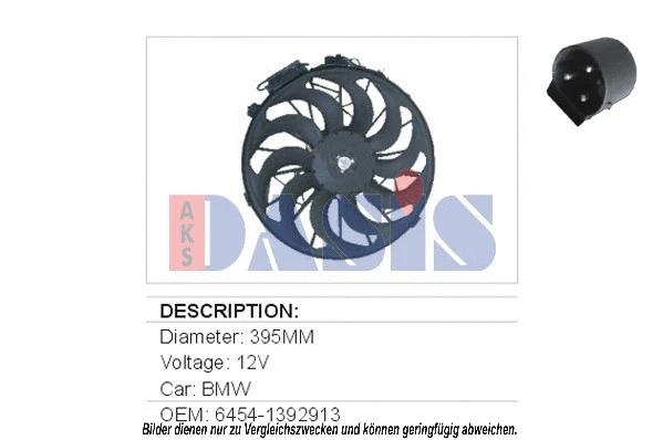 Ventilateur, refroidissement du moteur AKS DASIS 870490N