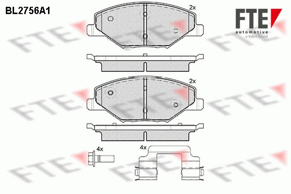 Kit de plaquettes de frein, frein à disque FTE 9010964