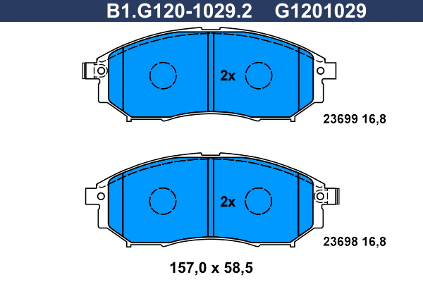 Kit de plaquettes de frein, frein à disque GALFER B1.G120-1029.2